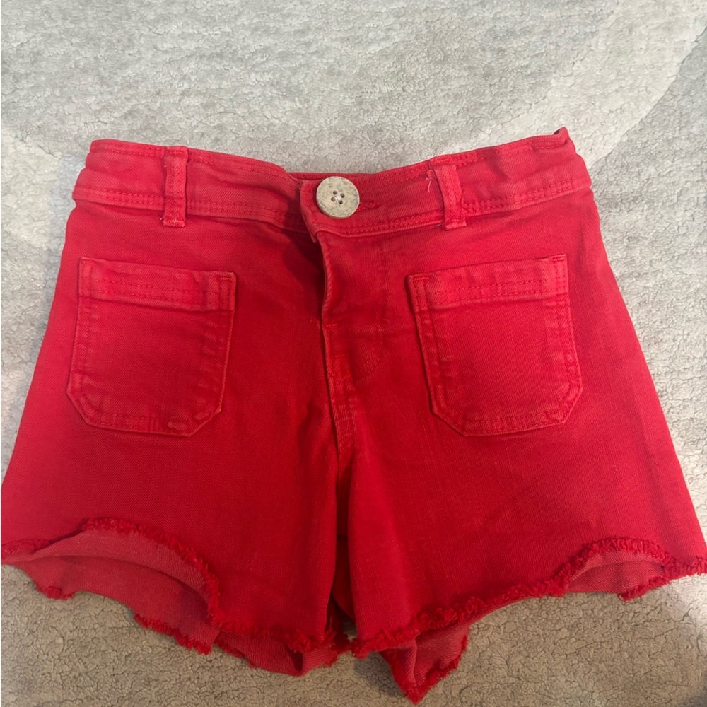 Zara Red Jean Shorts for Women